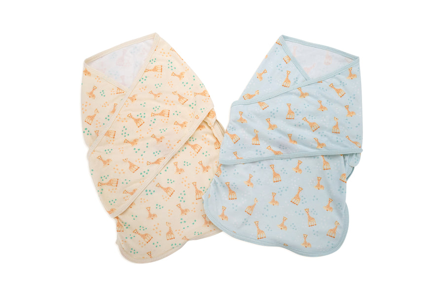 Bliss Snug: Set of 2 Swaddles Sophie la girafe/ Stars, Sky