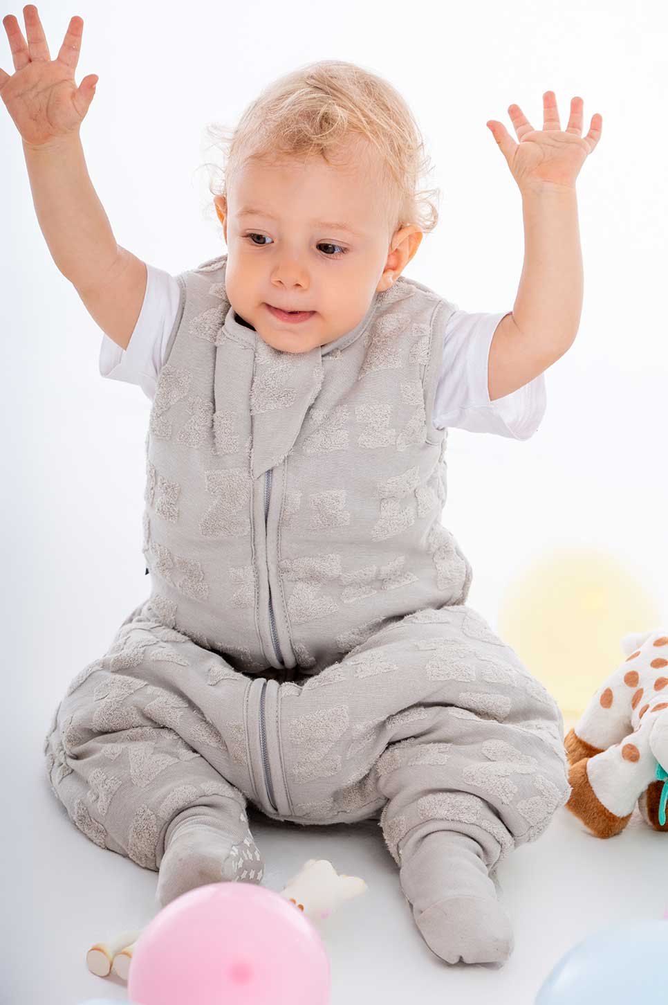 Bliss Jump, Sleeping Bag with Legs, 1 TOG, 3-5 y, Dreamy Zzz, Tufted Grey