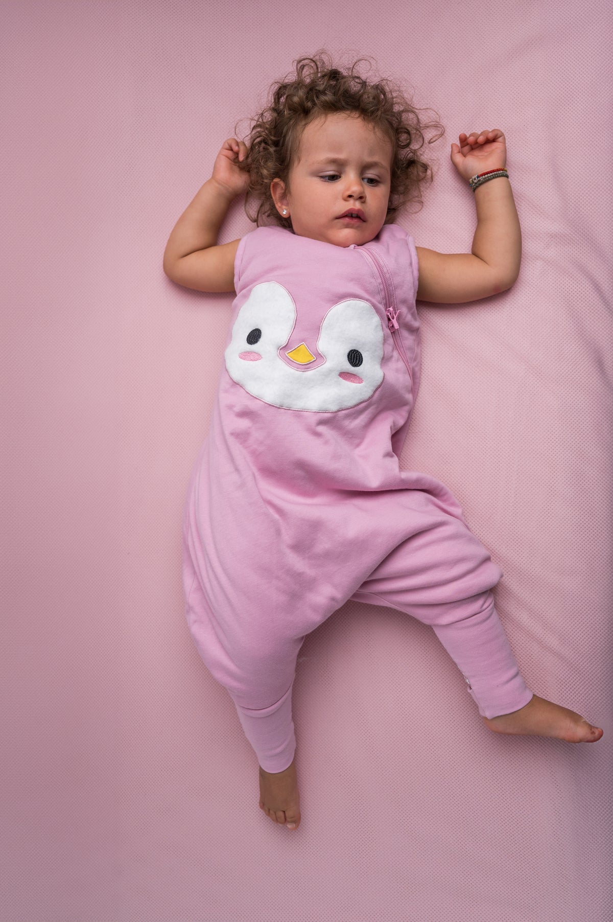 Bliss Jump, Sleeping Bag with Legs, 1 TOG, 18-36 months, Penguin, Patch Pink