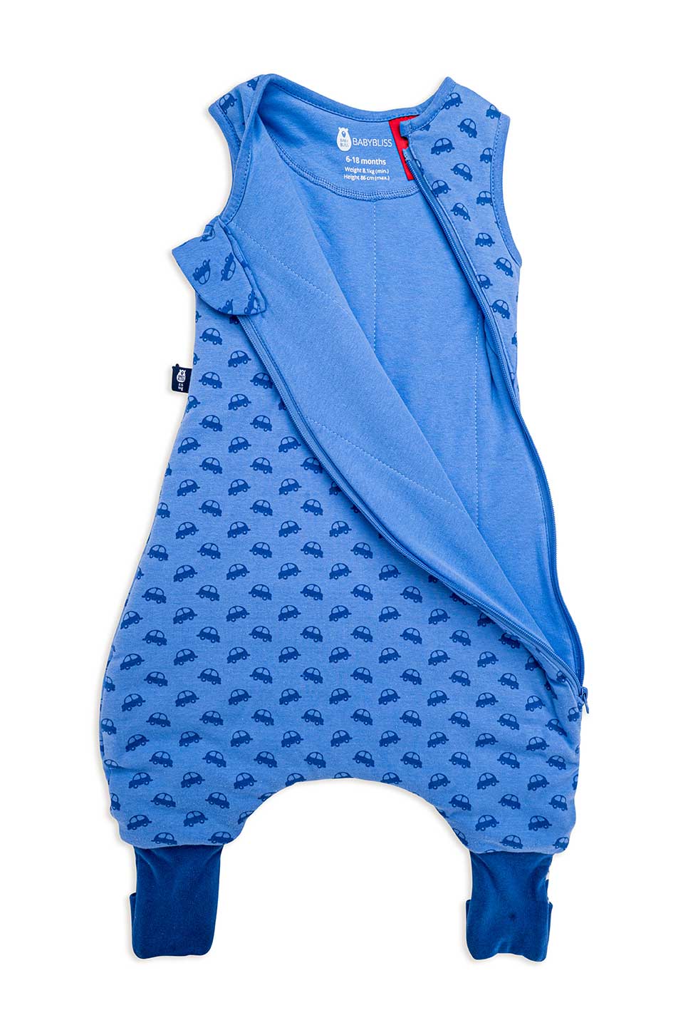 Bliss Jump, Sleeping Bag with Legs, 1 TOG, 18-36 months, VROOM Cars