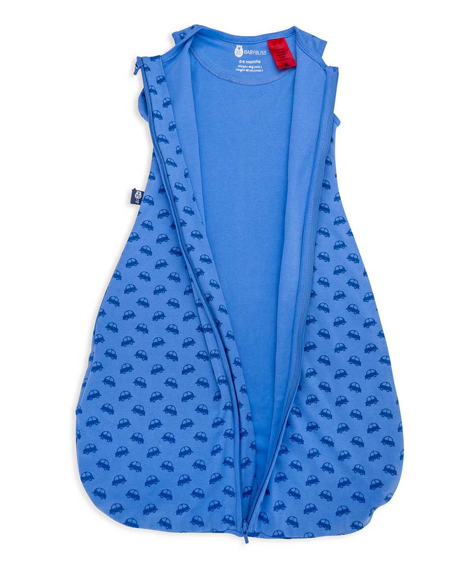 Bliss Sac, Sleeping Bag, 2.5 TOG, 6-18 months, VROOM Cars, Print Petrol