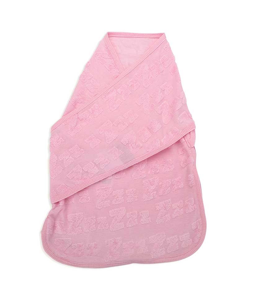 Bliss Snug: Set of 2 Swaddles ZZZ Tufted Pink & Grey